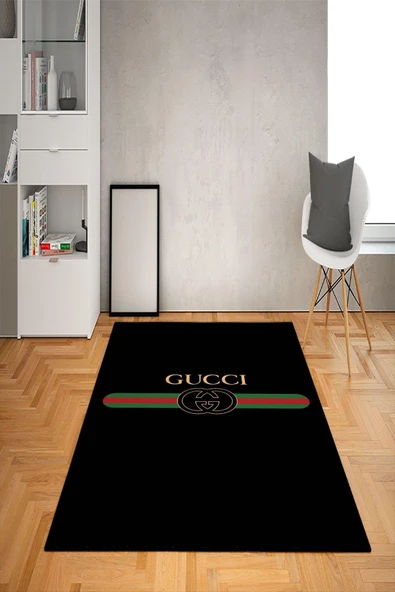 Kaymaz Taban Yıkanabilir Dekoratif Modern Desenli Dot Taban Halı Siyah 80 X 200