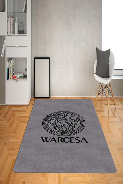 Kaymaz Taban Yıkanabilir Dekoratif Modern Desenli Dot Taban Halı GRİ 120 X 180