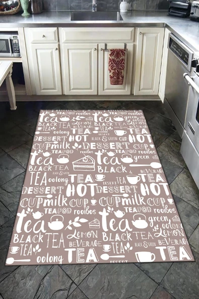 Kaymaz Tabanlı Yıkanabilir Dekoratif Modern Desenli Dot Taban Halı Vizon 180 X 280