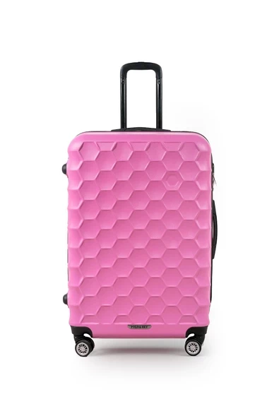 Polo&Sky Petek Model Pembe Renk Büyük Boy Valiz Bavul - 2