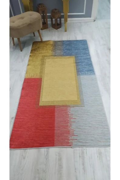 Kaymaz Tabanlı Yıkanabilir Renkli Model Desenli Dot Taban Halı RENKLİ 160 X 230
