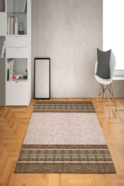 Kaymaz Tabanlı Yıkanabilir Dekoratif Desenli Dot Taban Halı RENKLİ 80 X 150