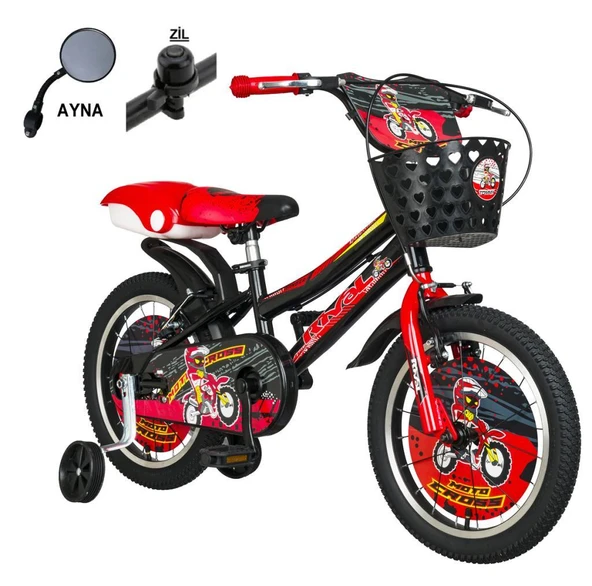 Rival Ranger 16 Jant Bisiklet-bisiklet-4-7 Yaş Çocuk Bisikleti-Zil-Ayna- Arka Sepet Hediyeli-KIRMIZI