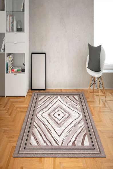 Kaymaz Tabanlı Yıkanabilir Dekoratif Desenli Dot Taban Halı RENKLİ 140 X 200