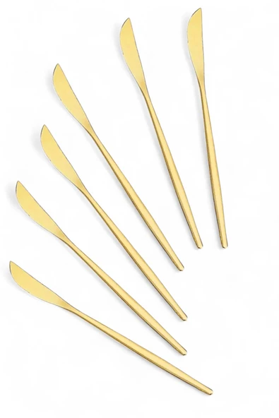 Tilbe Home Lüx 6 Parça Gold Bıçak Seti Paslanmaz Çelik Çeyiz Bıçak Takımı Parlak Pürüzsüz Gold Series - 2