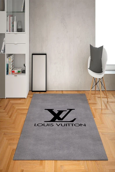 Kaymaz Taban Yıkanabilir Gri Zemin Modern Desenli Dot Taban Halı GRİ 140 X 200