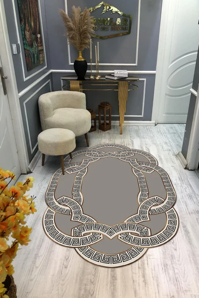 Kaymaz Taban Yıkanabilir Dijital Baskı Lazer Kesimli Modern Desenli Dot Taban Halı RENKLİ 200 X 300