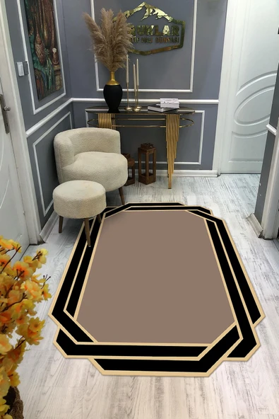Kaymaz Taban Yıkanabilir Dijital Baskı Lazer Kesimli Dekoratif Desenli Dot Taban Halı RENKLİ 200 X 300