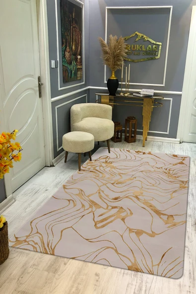 Kaymaz Taban Makinada Yıkanabilir Dijital Baskı Dekoratif Modern Desenli Rona Serisi Dot Taban Halı RN006 RENKLİ 80 X 200