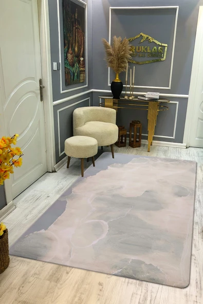 Kaymaz Taban Makinada Yıkanabilir Dijital Baskı Dekoratif Modern Desenli Rona Serisi Dot Taban Halı RN003 RENKLİ 180 X 280