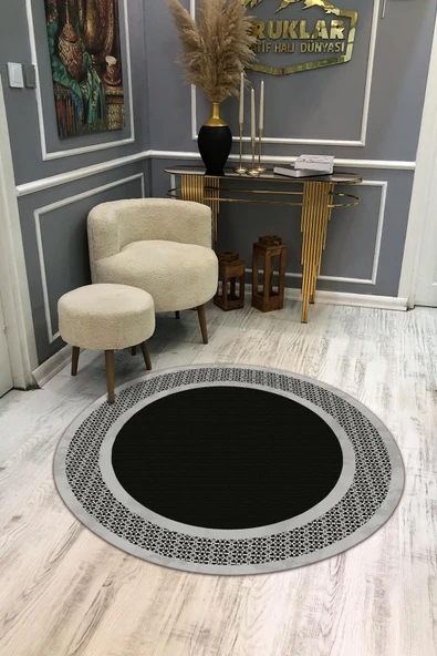Kaymaz Taban Yıkanabilir Dijital Baskı Dekoratif Modern Desenli Dot Taban Halı MDH285 RENKLİ 80 X 80