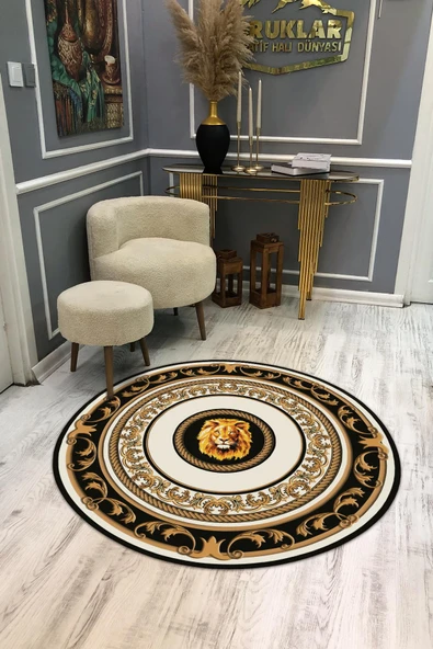 Kaymaz Taban Yıkanabilir Dijital Baskı Dekoratif Modern Desenli Dot Taban Halı MDH288 RENKLİ 160 X 160