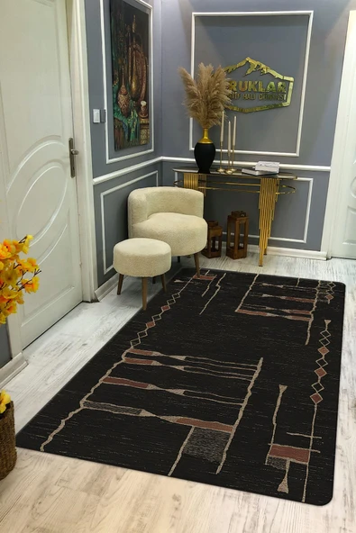 Kaymaz Taban Yıkanabilir Dijital Baskı Dekoratif Modern Desenli Alfa Serisi Dot Taban Halı ALF13 RENKLİ 80 X 300