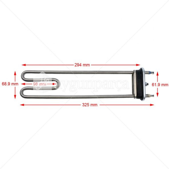 325mm Çeşitli Markalara Uygun Çamaşır Makinesi Rezistansı 1900W - 1