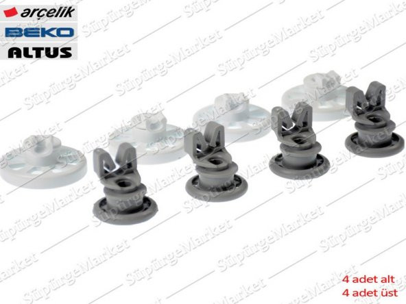 Beko Bulaşık Makinesi Sepet Tekerleği Seti(4adet alt-4 adet üst) ürün görseli 1