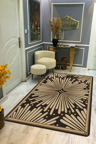 Kaymaz Taban Yıkanabilir Dijital Baskı Dekoratif Modern Desenli Dora Serisi Dot Taban Halı DR11 RENKLİ 200 X 300