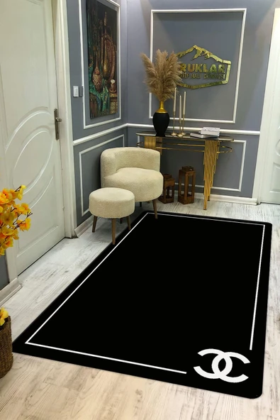 Kaymaz Taban Yıkanabilir Dijital Baskı Dekoratif Modern Desenli Lux Serisi Dot Taban Halı L08 RENKLİ 100 X 200