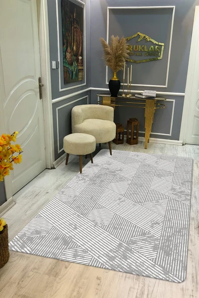 Kaymaz Taban Yıkanabilir Dijital Baskı Dekoratif Modern Desenli NesV2 Serisi Dot Taban Halı N2S01 RENKLİ 160 X 230