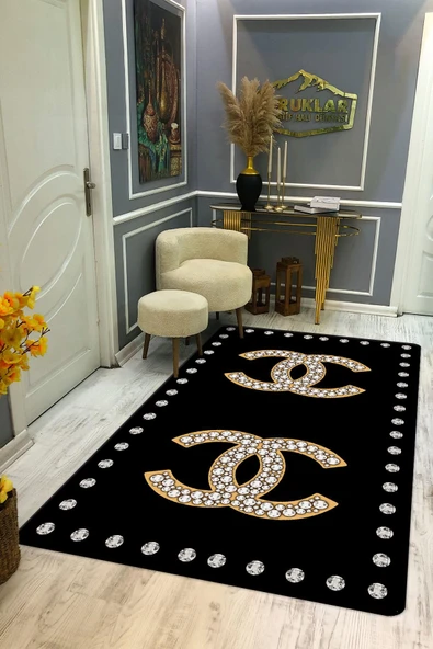 Kaymaz Taban Yıkanabilir Dijital Baskı Dekoratif Modern Desenli Lux Serisi Dot Taban Halı L09 RENKLİ 100 X 300