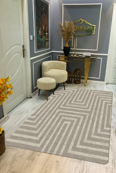 Kaymaz Taban Yıkanabilir Dijital Baskı Dekoratif Modern Desenli NesV2 Serisi Dot Taban Halı N2S18 RENKLİ 80 X 300