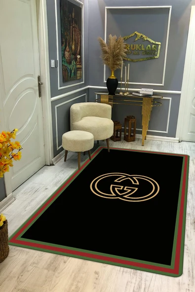 Kaymaz Taban Yıkanabilir Dijital Baskı Dekoratif Modern Desenli Lux Serisi Dot Taban Halı L13 RENKLİ 140 X 200