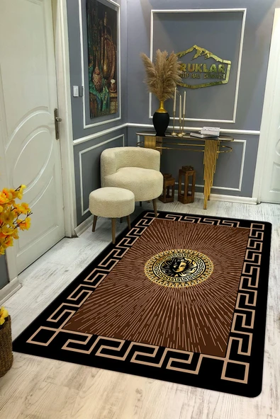 Kaymaz Taban Yıkanabilir Dijital Baskı Dekoratif Modern Desenli Apollo Serisi Dot Taban Halı AP19 RENKLİ 100 X 200