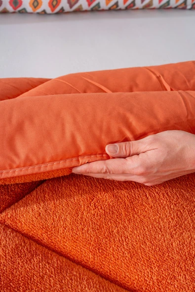 Kiremit Loura Tek Kişilik Çift Taraflı Lüx Wellsoft Yorgan 155x215 cm - 4