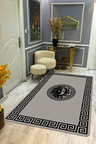 Kaymaz Taban Yıkanabilir Dijital Baskı Dekoratif Modern Desenli Apollo Serisi Dot Taban Halı AP10 RENKLİ 160 X 230