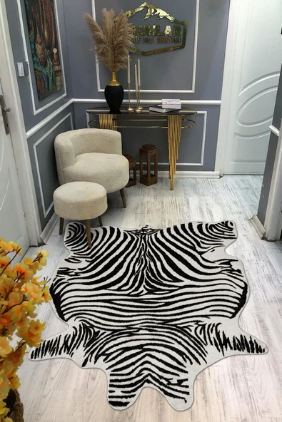 Kaymaz Taban Yıkanabilir Dijital Baskı Dekoratif Modern Desenli Elegance Serisi Lazer Kesim Dot Taban Halı ELG48 RENKLİ 140 X 200