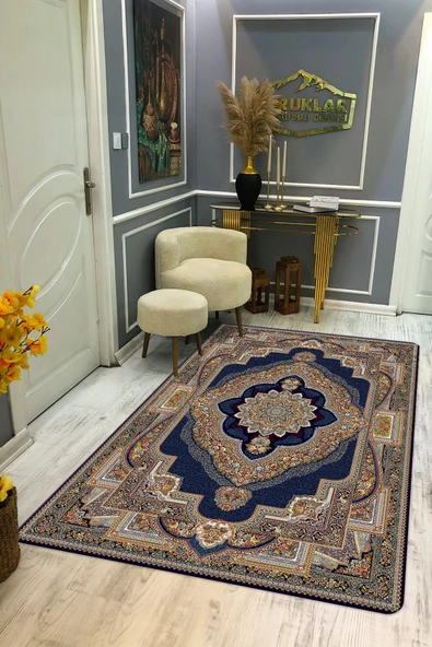 Kaymaz Taban Yıkanabilir Dijital Baskı Dekoratif Modern Desenli Dot Taban Halı Nova Serisi NV10 RENKLİ 80 X 150