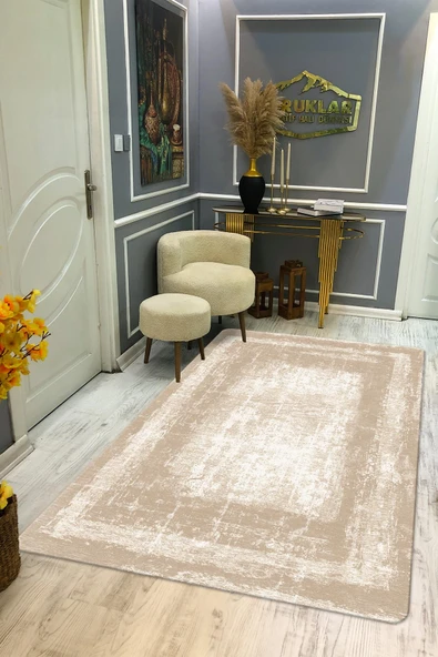Kaymaz Taban Yıkanabilir Dijital Baskı Dekoratif Modern Desenli Dot Taban Halı Nova Serisi NV18 RENKLİ 100 X 200