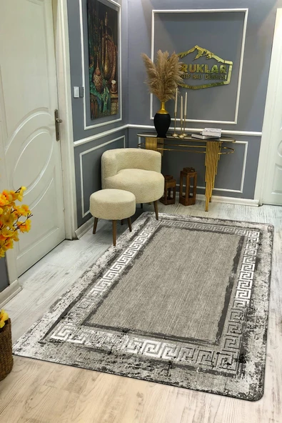 Kaymaz Taban Yıkanabilir Dijital Baskı Dekoratif Modern Desenli Dot Taban Halı Nova Serisi NV63 RENKLİ 80 X 200
