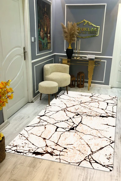 Kaymaz Taban Yıkanabilir Dijital Baskı Dekoratif Modern Desenli Dot Taban Halı Nova Serisi NV60 RENKLİ 80 X 200
