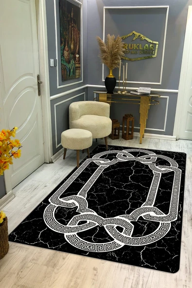 Kaymaz Taban Yıkanabilir Dijital Baskı Dekoratif Modern Desenli Dot Taban Halı Nova Serisi NV64 RENKLİ 80 X 300