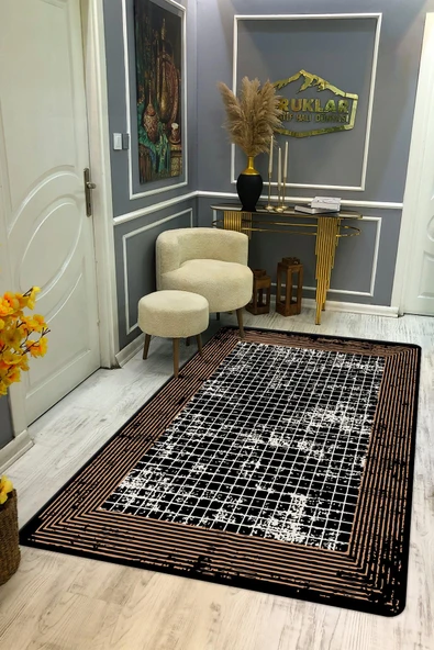 Kaymaz Taban Yıkanabilir Dijital Baskı Dekoratif Modern Desenli Dot Taban Halı Nova Serisi NV66 RENKLİ 160 X 230