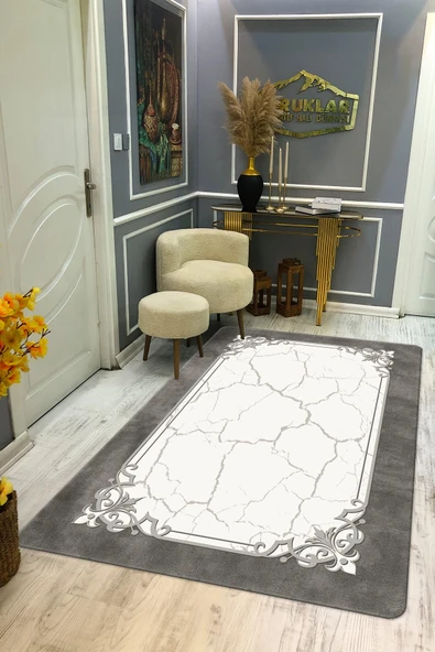 Kaymaz Taban Yıkanabilir Dijital Baskı Dekoratif Modern Desenli Dot Taban Halı Nova Serisi NV71 RENKLİ 80 X 200