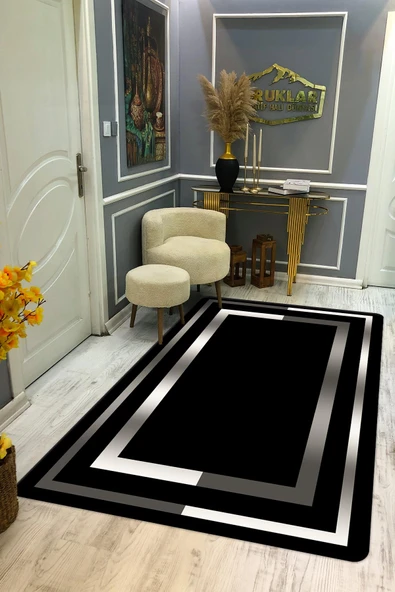 Kaymaz Taban Yıkanabilir Dijital Baskı Dekoratif Modern Desenli Dot Taban Halı Nova Serisi NV51 RENKLİ 80 X 150
