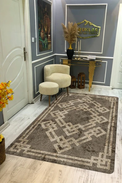 Kaymaz Taban Yıkanabilir Dijital Baskı Dekoratif Modern Desenli Dot Taban Halı Nova Serisi NV89 RENKLİ 200 X 300