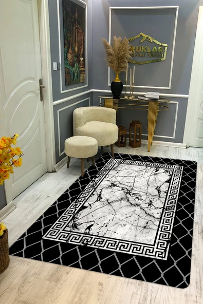 Kaymaz Taban Yıkanabilir Dijital Baskı Dekoratif Modern Desenli Dot Taban Halı Nova Serisi NV86 RENKLİ 140 X 200