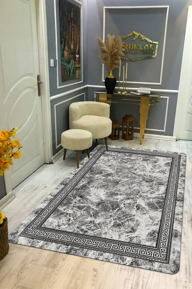 Kaymaz Taban Yıkanabilir Dijital Baskı Dekoratif Modern Desenli Dot Taban Halı Nova Serisi NV105 RENKLİ 80 X 150