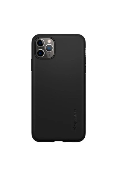 Spigen Apple iPhone 11 Pro Kılıf Thin Fit 360 Koruma Black (Cam Ekran Koruyuculu) - 077CS27248 - 3