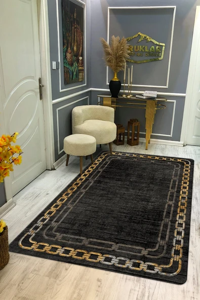Kaymaz Taban Yıkanabilir Dijital Baskı Dekoratif Modern Desenli Dot Taban Halı Nova Serisi NV106 RENKLİ 100 X 200
