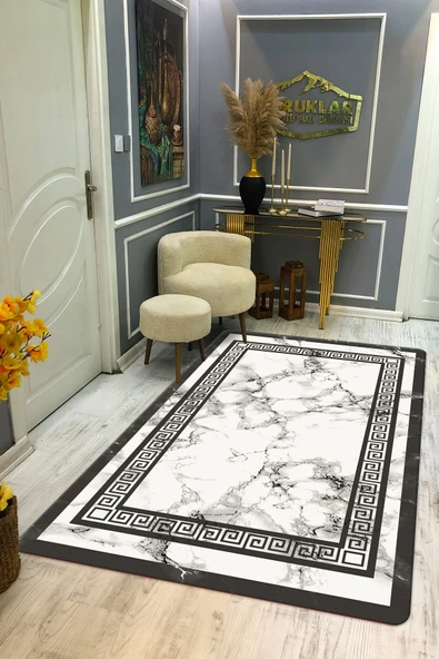 Kaymaz Taban Yıkanabilir Dijital Baskı Dekoratif Modern Desenli Dot Taban Halı Nova Serisi NV114 RENKLİ 180 X 280
