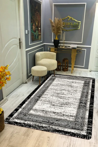 Kaymaz Taban Yıkanabilir Dijital Baskı Dekoratif Modern Desenli Dot Taban Halı Nova Serisi NV81 RENKLİ 120 X 180