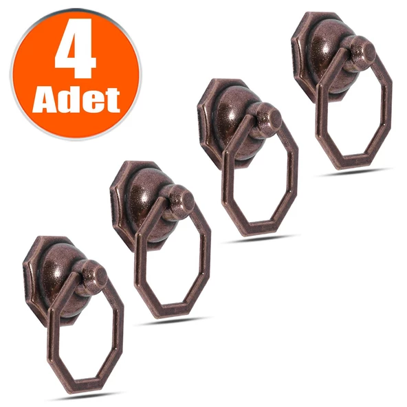 Sarkaç Sekizgen Metal Eskitme Antik Halka Mobilya Mutfak Çekmece Dolap Dolabı Kulpu Kulbu Kulpları