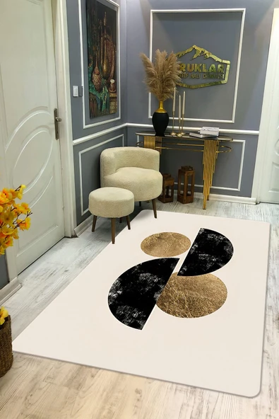 Kaymaz Taban Yıkanabilir Dijital Baskı Dekoratif Modern Desenli Dot Taban Halı Soft  Serisi SFT27 RENKLİ 100 X 300