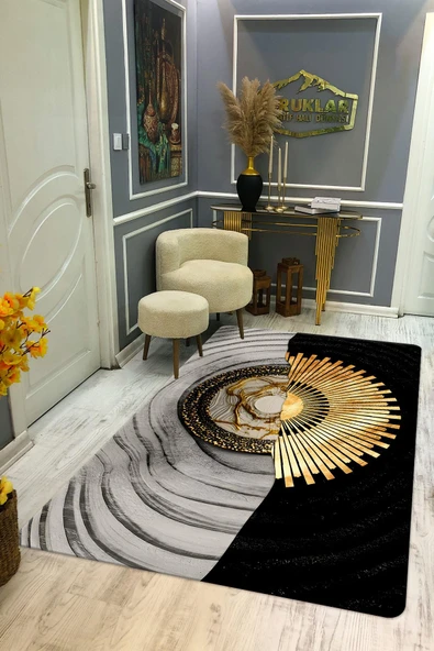 Kaymaz Taban Yıkanabilir Dijital Baskı Dekoratif Modern Desenli Dot Taban Halı Soft  Serisi SFT41 RENKLİ 160 X 230