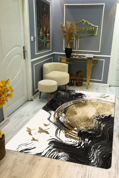 Kaymaz Taban Yıkanabilir Dijital Baskı Dekoratif Modern Desenli Dot Taban Halı Soft  Serisi SFT01 RENKLİ 100 X 200
