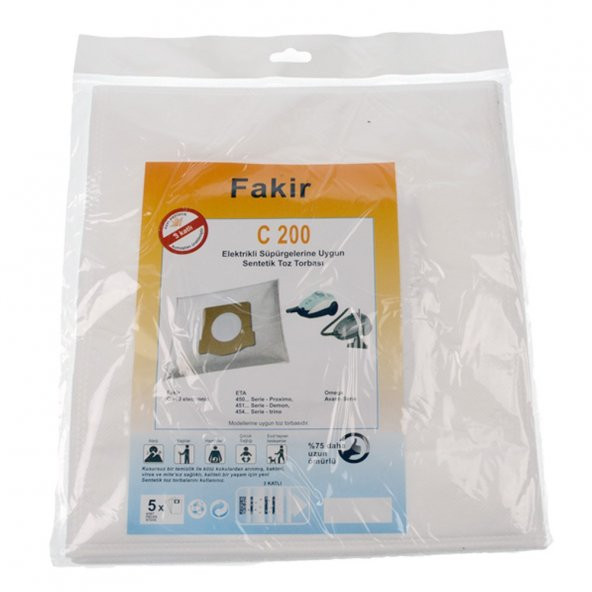 Fakir C 220 electronic Bez Toz Torbası 20 Adet - Resim 3