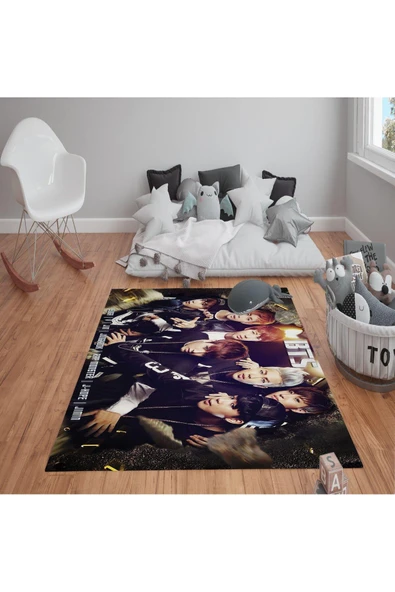 Kaymaz Tabanlı Yıkanabilir BST Grup Desenli Çocuk Halısı Dot Taban Halı RENKLİ 200 X 300